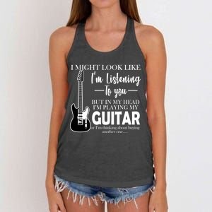 Funny Guitar Sarcastic Saying Women's Knotted Racerback Tank