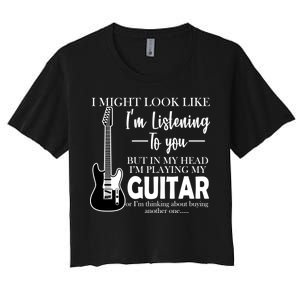 Funny Guitar Sarcastic Saying Women's Crop Top Tee