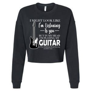 Funny Guitar Sarcastic Saying Cropped Pullover Crew