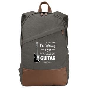 Funny Guitar Sarcastic Saying Cotton Canvas Backpack