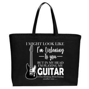 Funny Guitar Sarcastic Saying Cotton Canvas Jumbo Tote