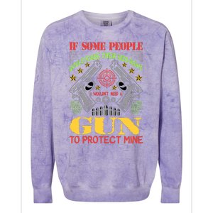 Funny Gun 2nd Amendment Protect Me Colorblast Crewneck Sweatshirt