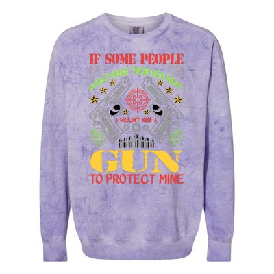 Funny Gun 2nd Amendment Protect Me Colorblast Crewneck Sweatshirt