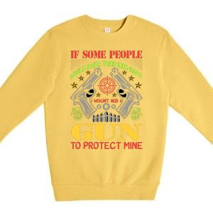 Funny Gun 2nd Amendment Protect Me Premium Crewneck Sweatshirt