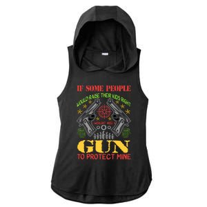 Funny Gun 2nd Amendment Protect Me Ladies PosiCharge Tri-Blend Wicking Draft Hoodie Tank