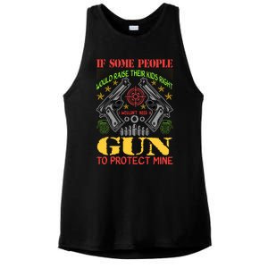 Funny Gun 2nd Amendment Protect Me Ladies PosiCharge Tri-Blend Wicking Tank