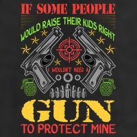 Funny Gun 2nd Amendment Protect Me 7 Panel Mesh Trucker Snapback Hat