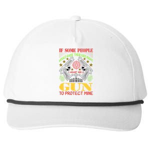 Funny Gun 2nd Amendment Protect Me Snapback Five-Panel Rope Hat