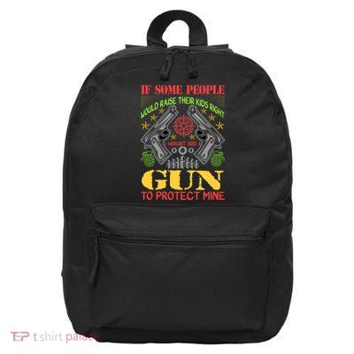 Funny Gun 2nd Amendment Protect Me 16 in Basic Backpack