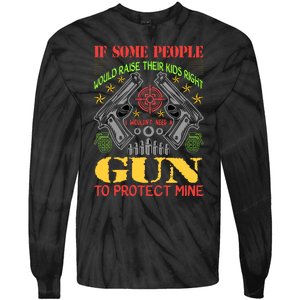 Funny Gun 2nd Amendment Protect Me Tie-Dye Long Sleeve Shirt