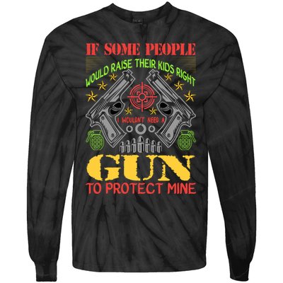 Funny Gun 2nd Amendment Protect Me Tie-Dye Long Sleeve Shirt