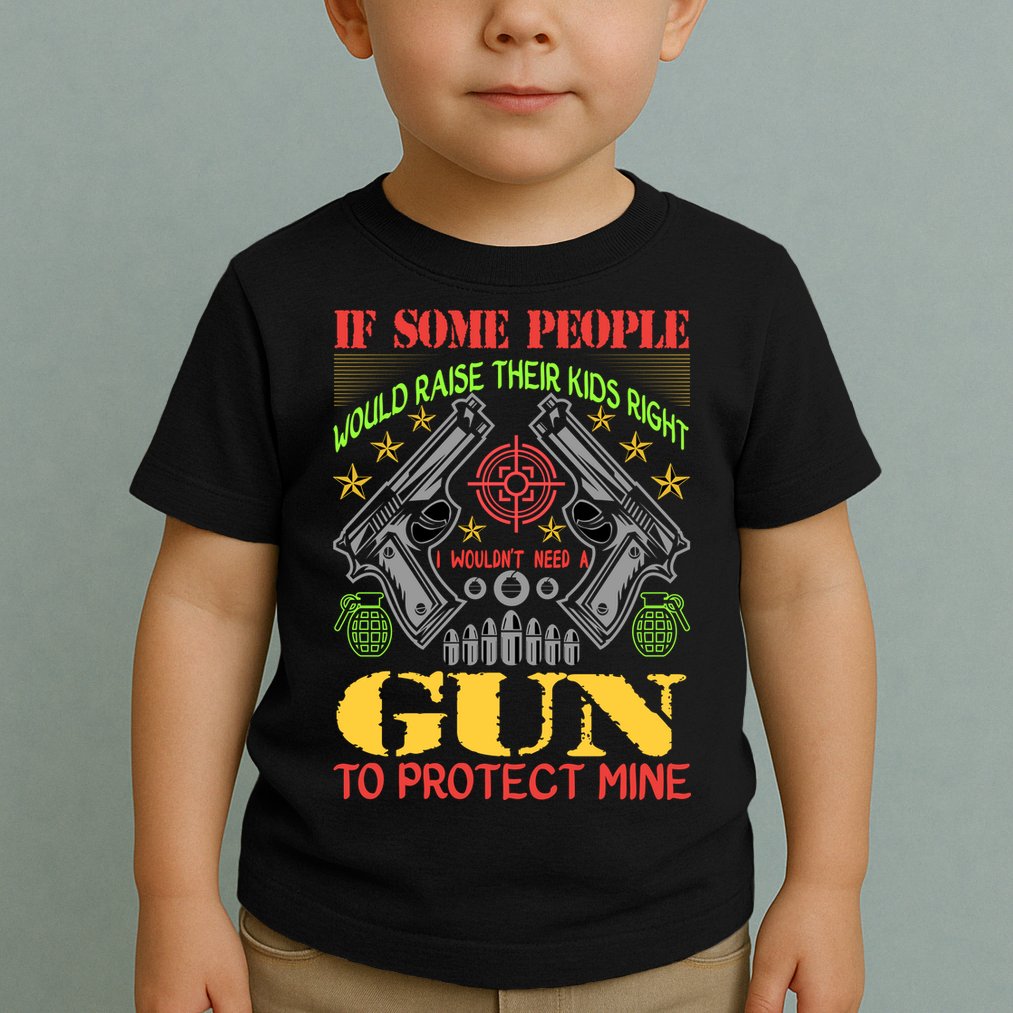 Funny Gun 2nd Amendment Protect Me Toddler T-Shirt