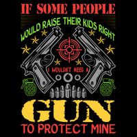 Funny Gun 2nd Amendment Protect Me Kids T-Shirt