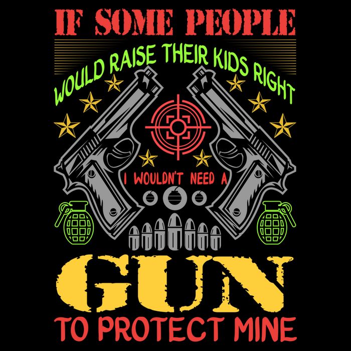 Funny Gun 2nd Amendment Protect Me Kids T-Shirt