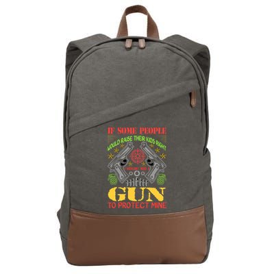 Funny Gun 2nd Amendment Protect Me Cotton Canvas Backpack
