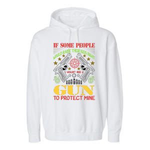 Funny Gun 2nd Amendment Protect Me Garment-Dyed Fleece Hoodie