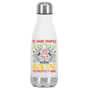 Funny Gun 2nd Amendment Protect Me Stainless Steel Insulated Water Bottle