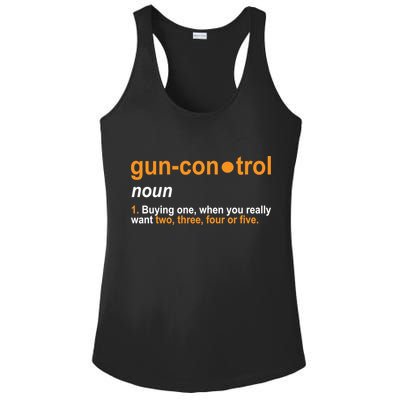 Funny Gun Control Definition Ladies PosiCharge Competitor Racerback Tank