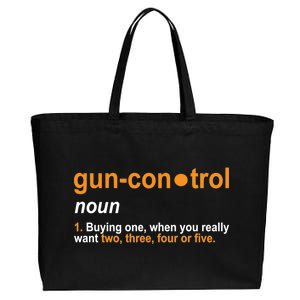 Funny Gun Control Definition Cotton Canvas Jumbo Tote