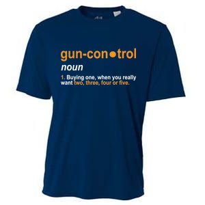 Funny Gun Control Definition Cooling Performance Crew T-Shirt