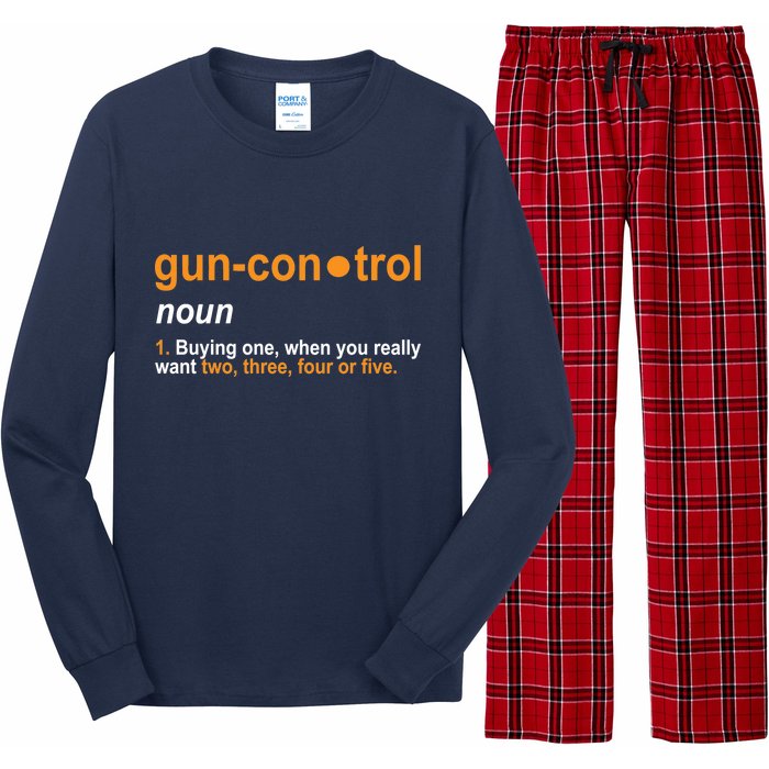 Funny Gun Control Definition Long Sleeve Pajama Set