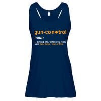Funny Gun Control Definition Ladies Essential Flowy Tank