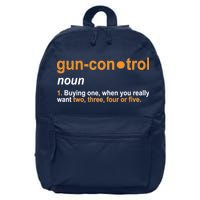 Funny Gun Control Definition 16 in Basic Backpack