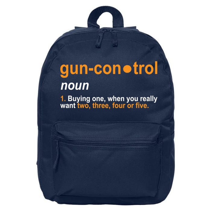 Funny Gun Control Definition 16 in Basic Backpack