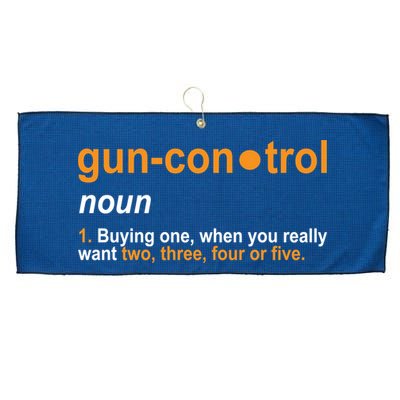 Funny Gun Control Definition Large Microfiber Waffle Golf Towel
