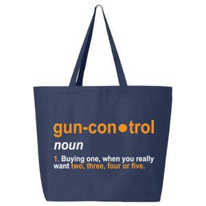 Funny Gun Control Definition 25L Jumbo Tote