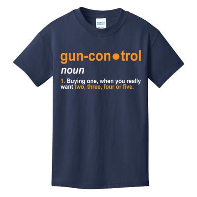 Funny Gun Control Definition Kids T-Shirt