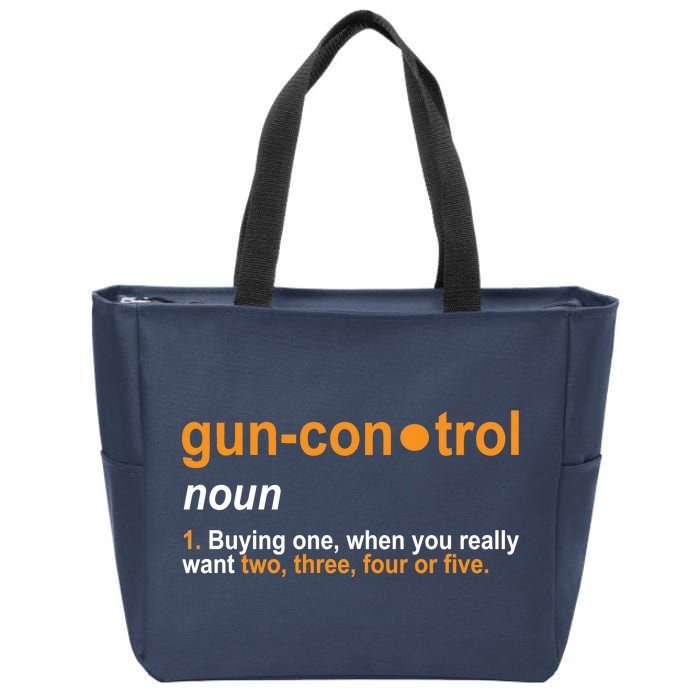 Funny Gun Control Definition Zip Tote Bag