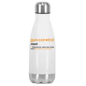 Funny Gun Control Definition Stainless Steel Insulated Water Bottle