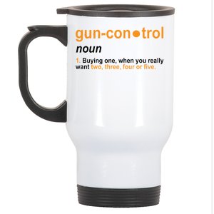 Funny Gun Control Definition Stainless Steel Travel Mug