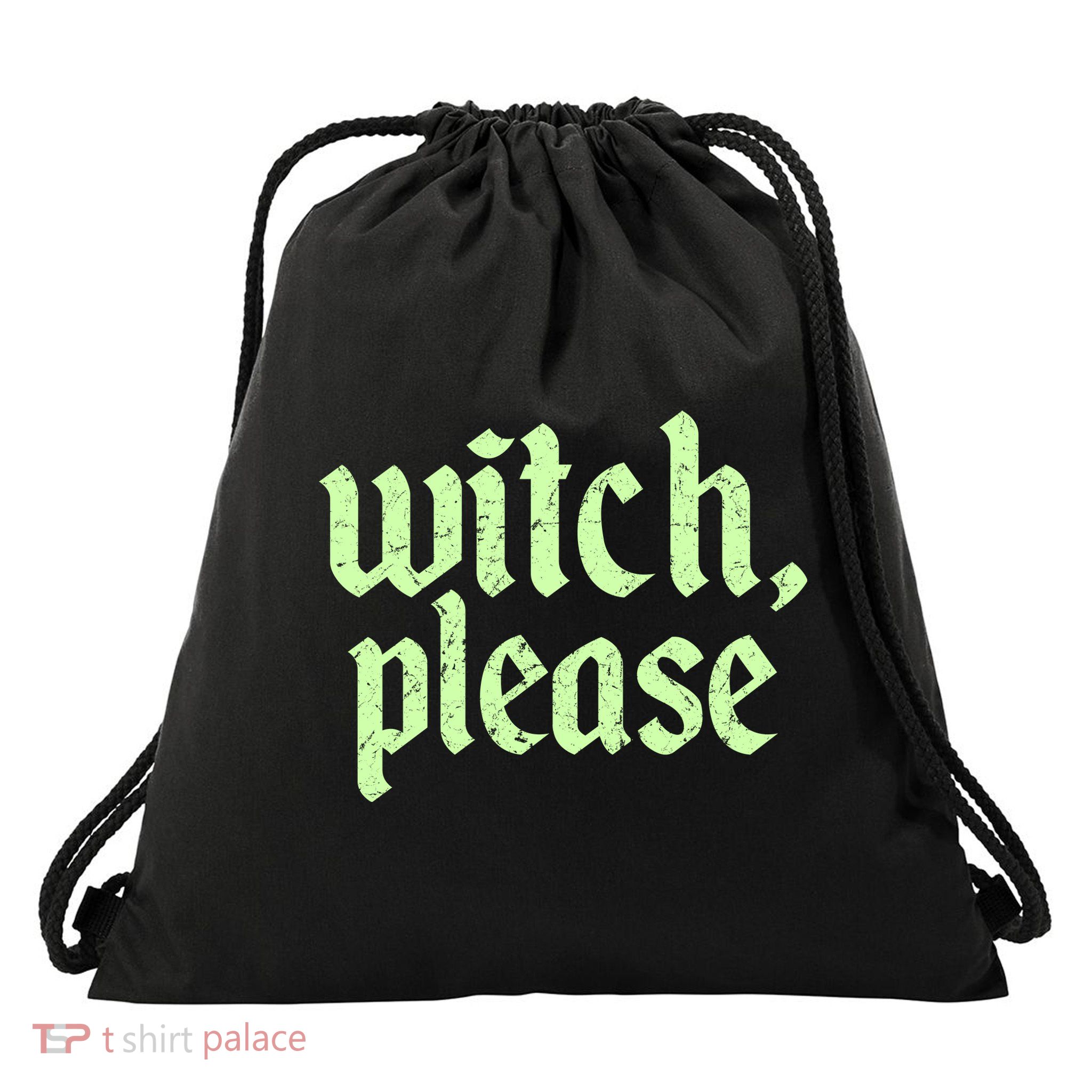 Funny Halloween Distressed Witch Please  Drawstring Bag