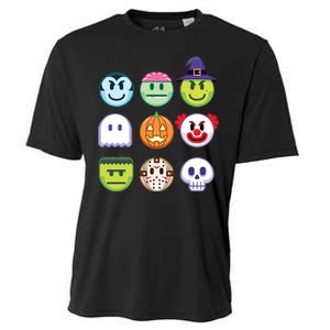 Funny Halloween Emoji's Cooling Performance Crew T-Shirt