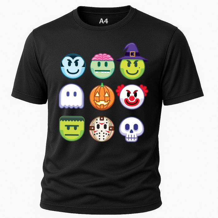 Funny Halloween Emoji's Cooling Performance Crew T-Shirt