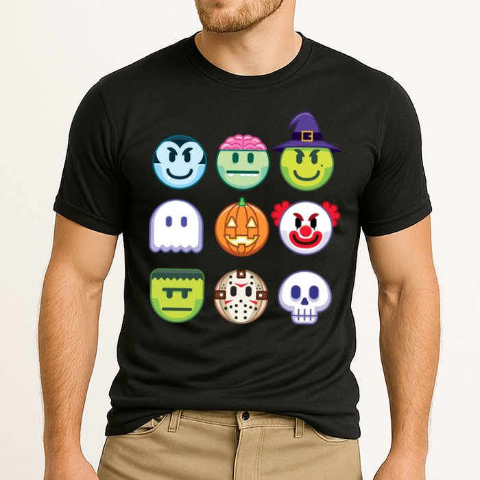 Funny Halloween Emoji's Cooling Performance Crew T-Shirt