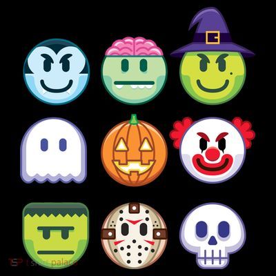 Funny Halloween Emoji's T-Shirt
