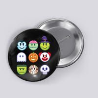 Funny Halloween Emoji's Button