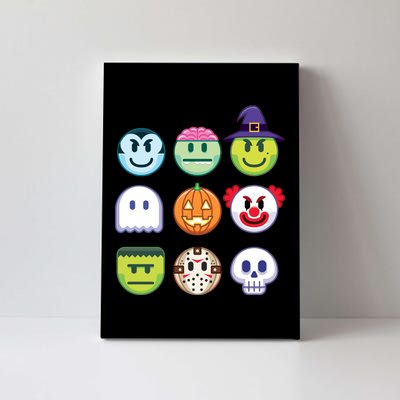 Funny Halloween Emoji's Canvas