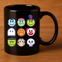 Funny Halloween Emoji's 11oz C Handle Ceramic Mug