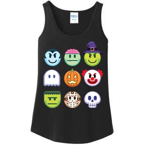 Funny Halloween Emoji's Ladies Essential Tank