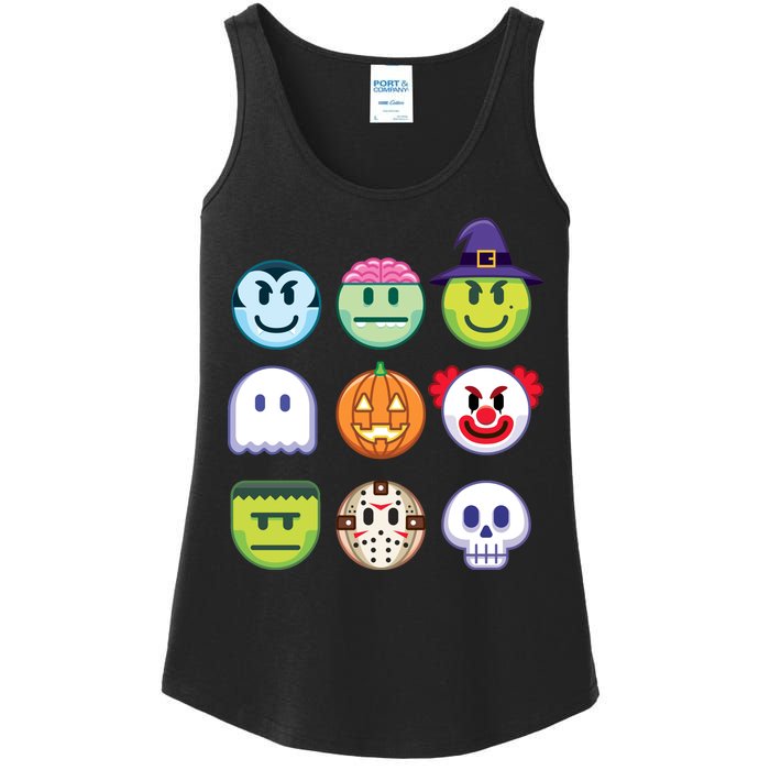 Funny Halloween Emoji's Ladies Essential Tank