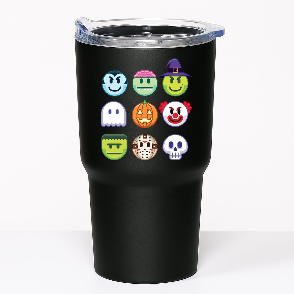 Funny Halloween Emoji's Tumbler