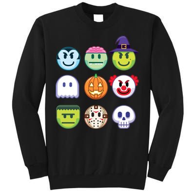 Funny Halloween Emoji's Tall Sweatshirt