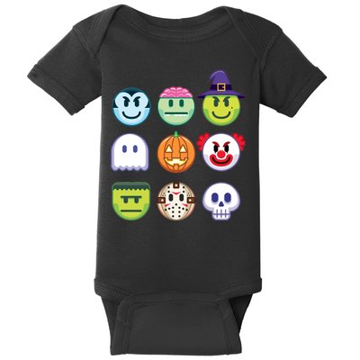 Funny Halloween Emoji's Baby Bodysuit