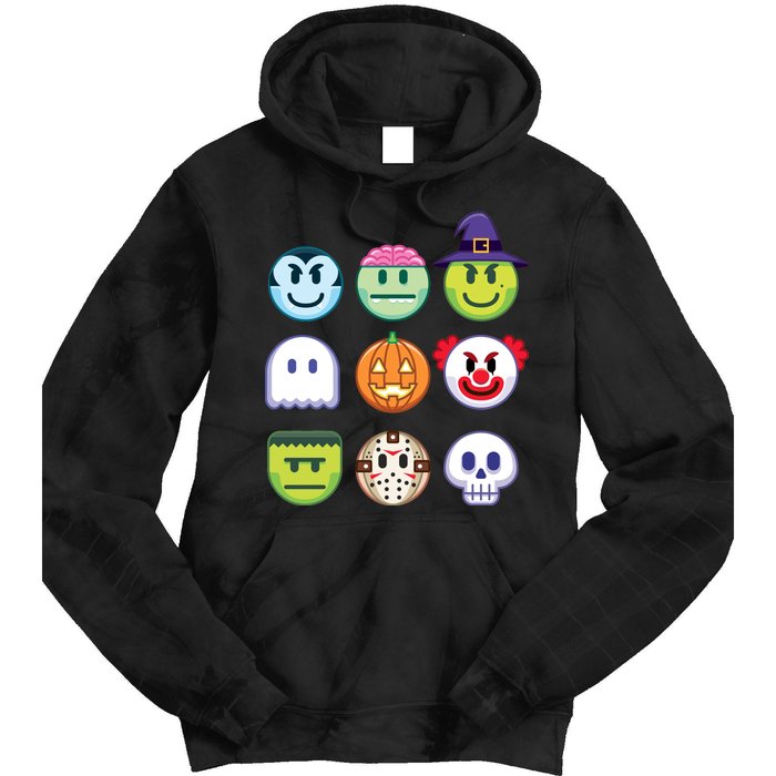 Funny Halloween Emoji's Tie Dye Hoodie