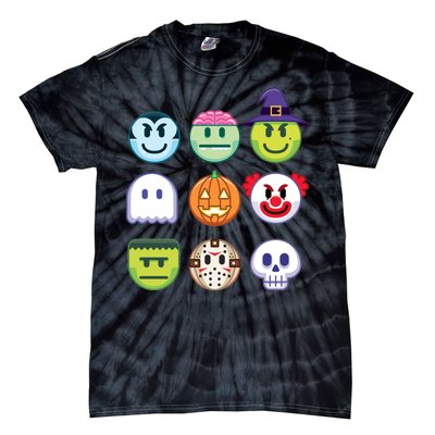 Funny Halloween Emoji's Tie-Dye T-Shirt