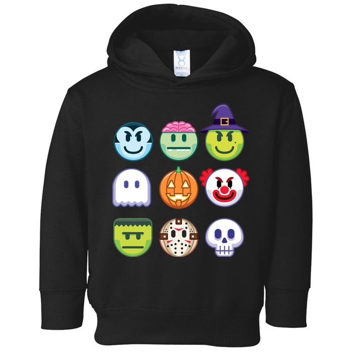 Funny Halloween Emoji's Toddler Hoodie